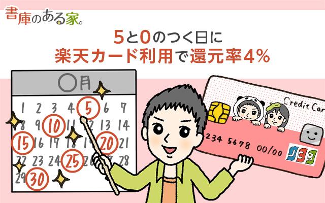 ５と０のつく日　楽天カード利用で還元率４％