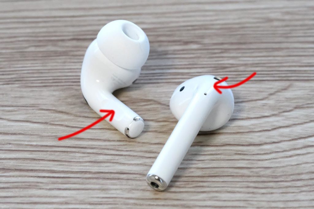 AirPods ProとAirPodsのイヤホン操作部分