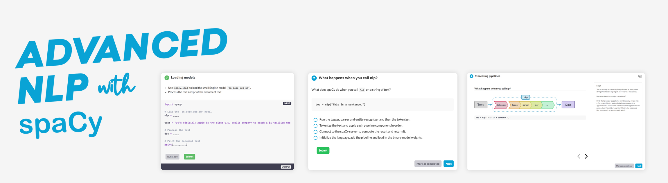 Advanced NLP with spaCy: A free online course