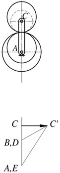 Plans of positions and linear velocities of the mechanism links