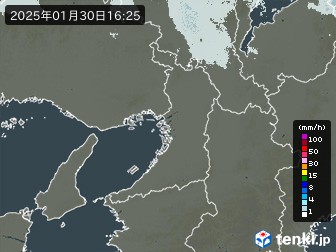 大阪府地方の雨雲レーダー