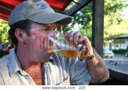 Man Drinking Beer