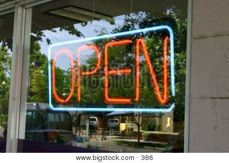 NEON Open For Business Sign