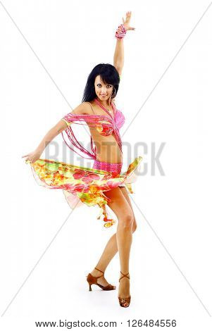 Belly dancer isolated on a white background 