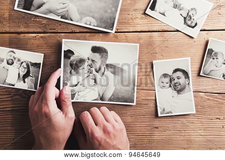 Photos on a table