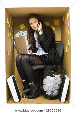 Woman In A Small Office