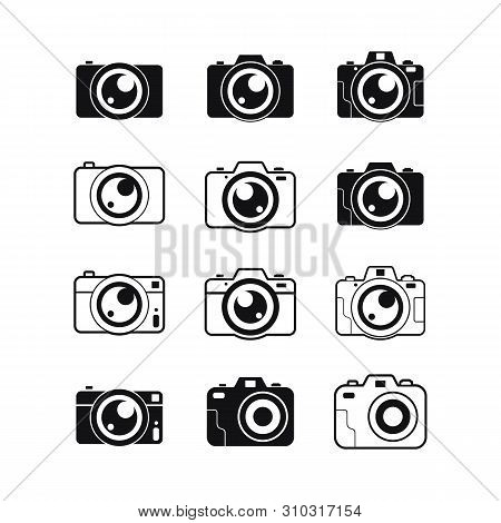 Set Of Photo Camera Icon Vector Isolated On White Background, Photo Camera Icon Vector Design Concep