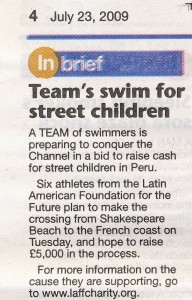 LAFF Channel Swim in Dover Express 
